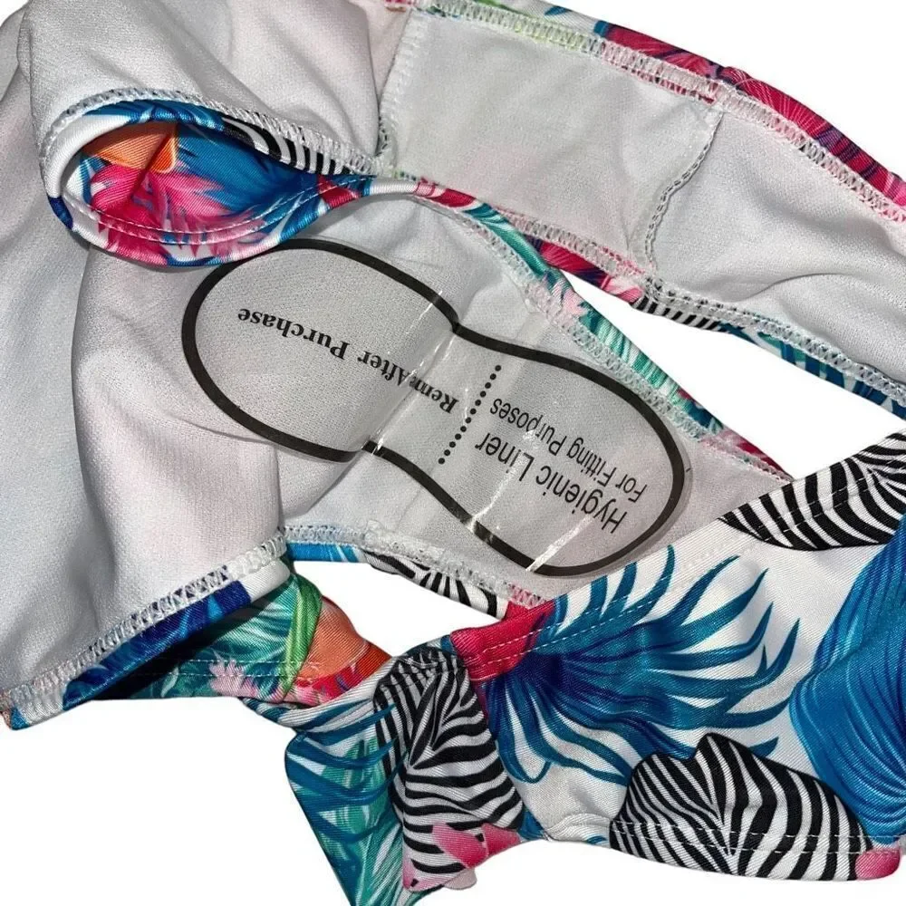 YMI Multicolor Floral Off-Shoulder Bikini - Size Small‎